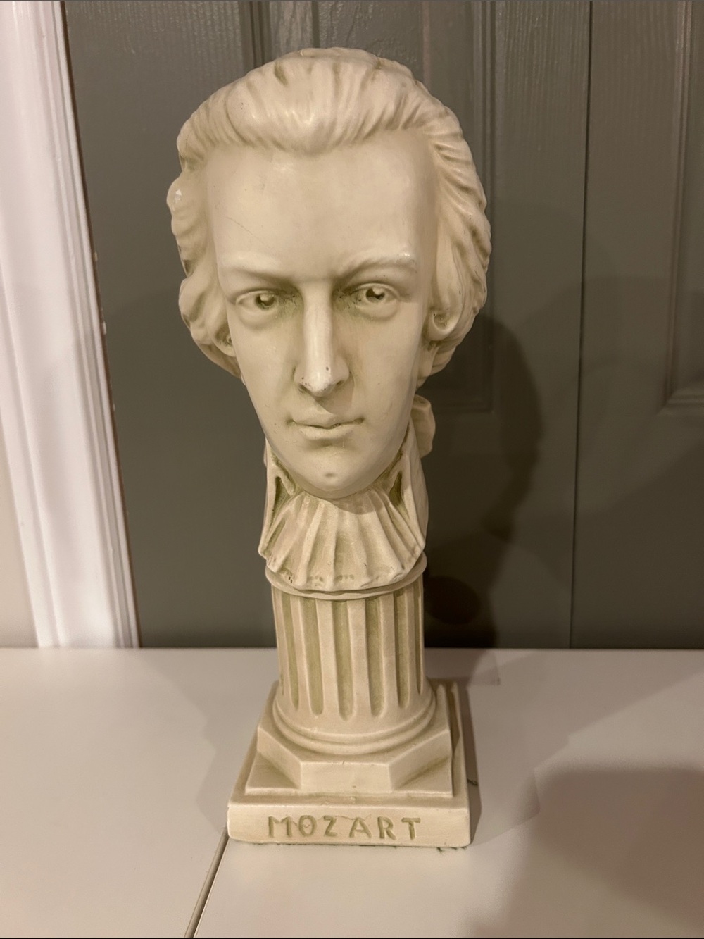 Classical Mozart Bust Sculpture - Ivory Home Art